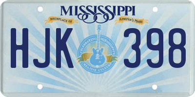 MS license plate HJK398