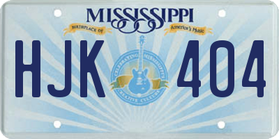 MS license plate HJK404