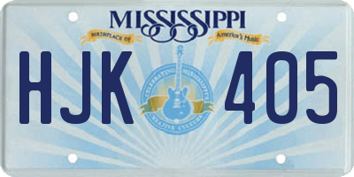 MS license plate HJK405