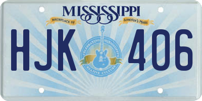 MS license plate HJK406
