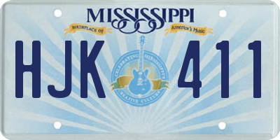 MS license plate HJK411