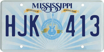 MS license plate HJK413