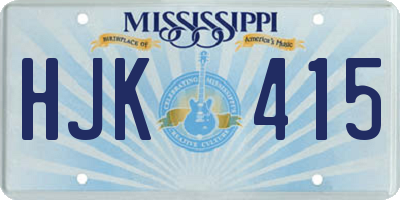 MS license plate HJK415