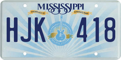 MS license plate HJK418