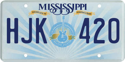 MS license plate HJK420