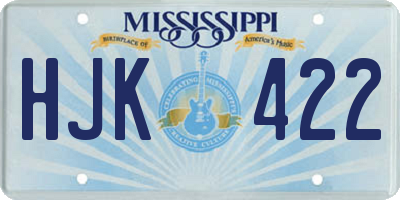 MS license plate HJK422