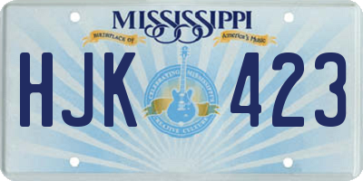 MS license plate HJK423