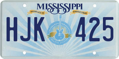 MS license plate HJK425