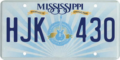 MS license plate HJK430