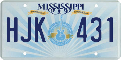 MS license plate HJK431