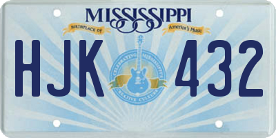 MS license plate HJK432