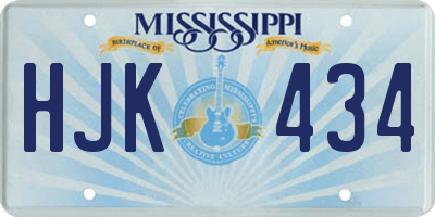 MS license plate HJK434