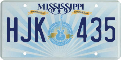 MS license plate HJK435