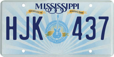 MS license plate HJK437