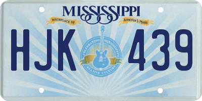 MS license plate HJK439