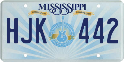 MS license plate HJK442