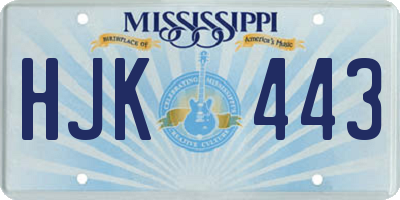 MS license plate HJK443