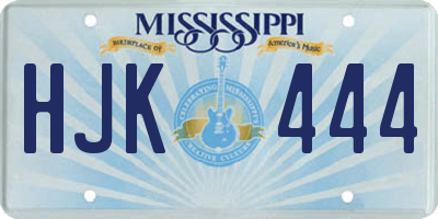 MS license plate HJK444