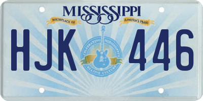 MS license plate HJK446