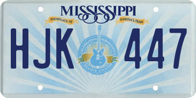MS license plate HJK447