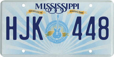 MS license plate HJK448