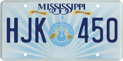 MS license plate HJK450