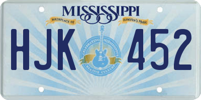 MS license plate HJK452