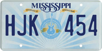 MS license plate HJK454