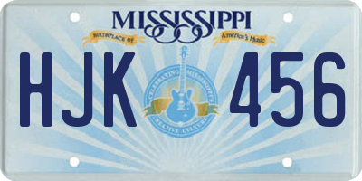 MS license plate HJK456