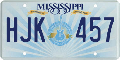 MS license plate HJK457