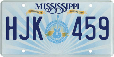 MS license plate HJK459