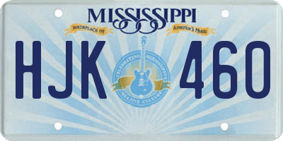 MS license plate HJK460