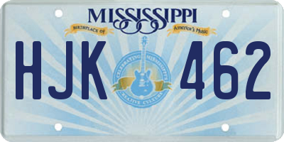 MS license plate HJK462