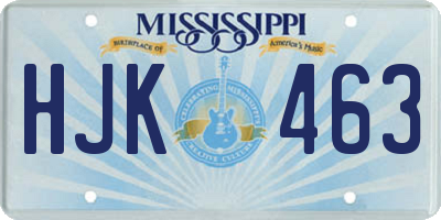 MS license plate HJK463
