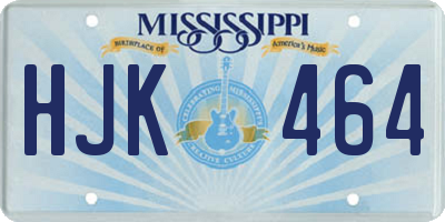 MS license plate HJK464
