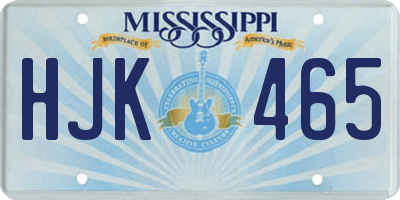 MS license plate HJK465