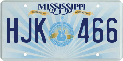 MS license plate HJK466
