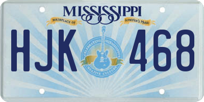 MS license plate HJK468