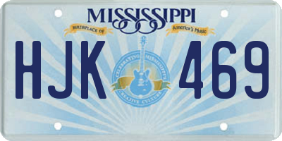 MS license plate HJK469