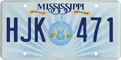 MS license plate HJK471