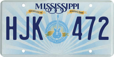 MS license plate HJK472