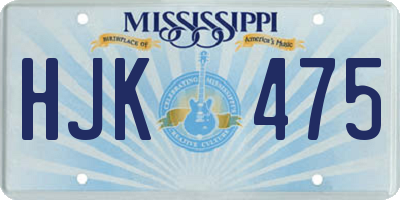 MS license plate HJK475