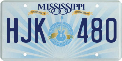 MS license plate HJK480