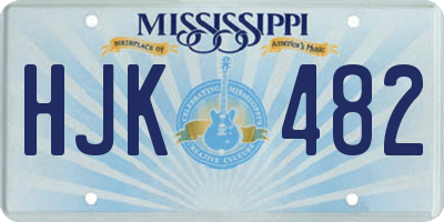 MS license plate HJK482