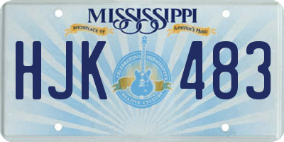 MS license plate HJK483