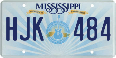 MS license plate HJK484