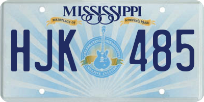 MS license plate HJK485