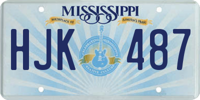MS license plate HJK487