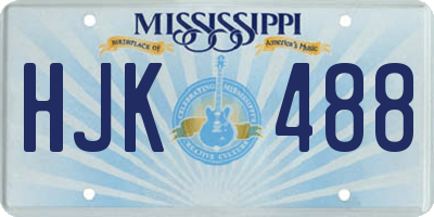 MS license plate HJK488