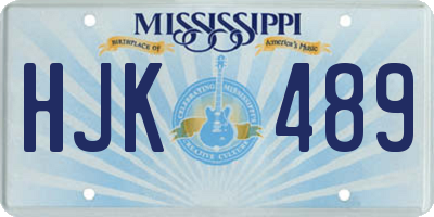 MS license plate HJK489